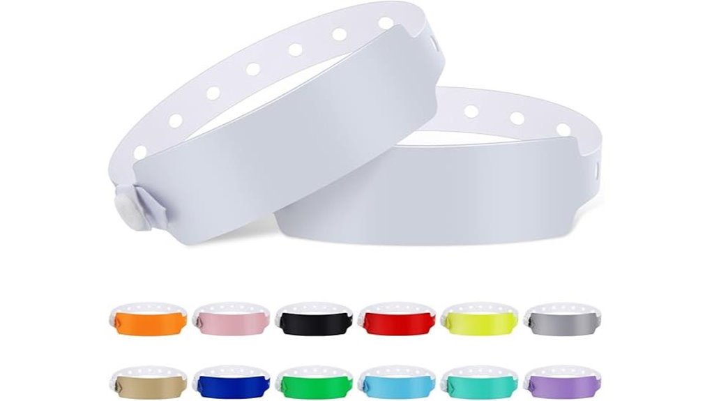 white waterproof vinyl wristbands