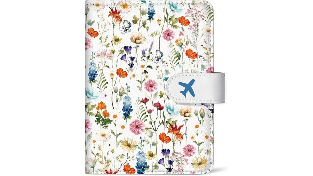 wildflower rfid blocking leather passport