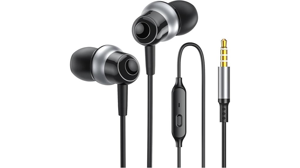 wired noise isolating mic earbuds