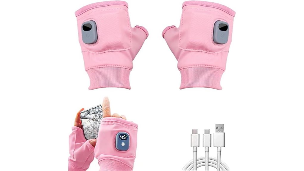 women s heated fingerless gloves