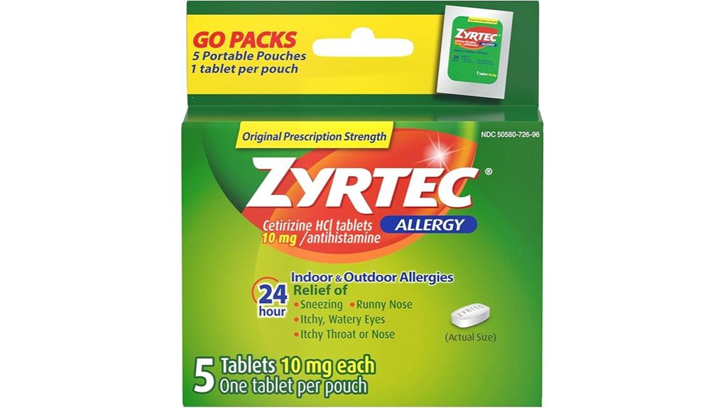 zyrtec 10mg 24 hour 5 pack