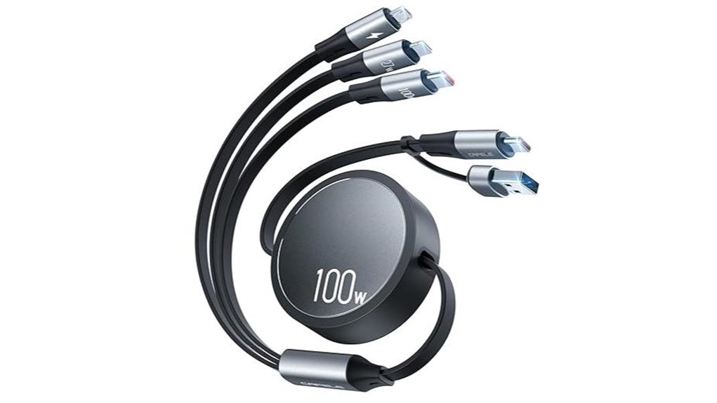 100w 6 in 1 retractable charging