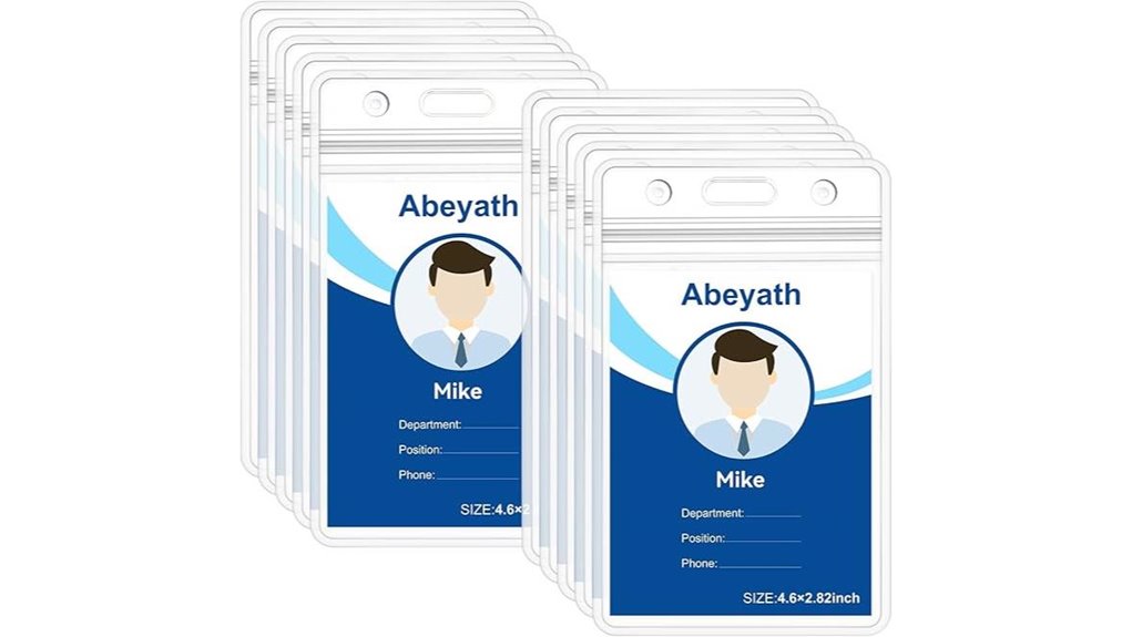 10 pack waterproof pvc vertical badges