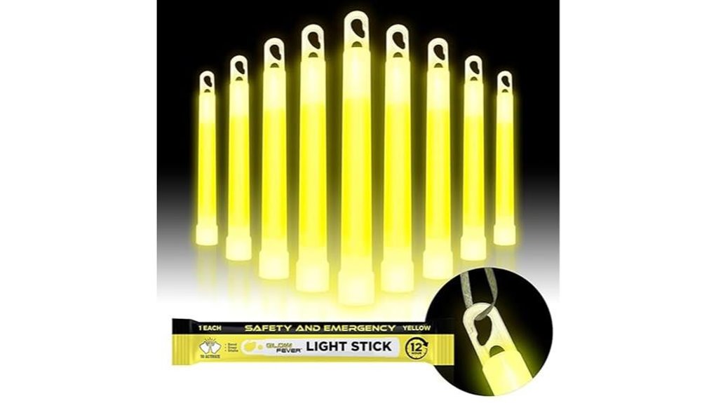 10 pack yellow glow sticks