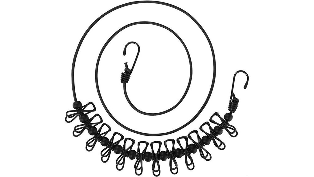 11ft windproof clothesline withclips