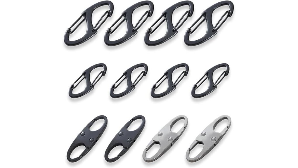 12 pack double opening carabiner