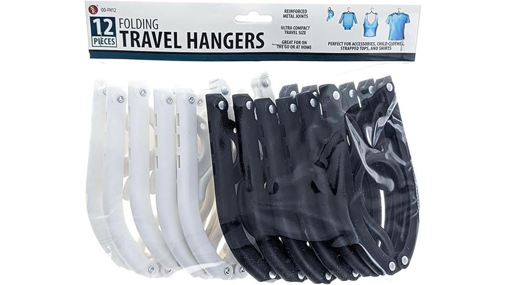 12 piece folding travel hangers