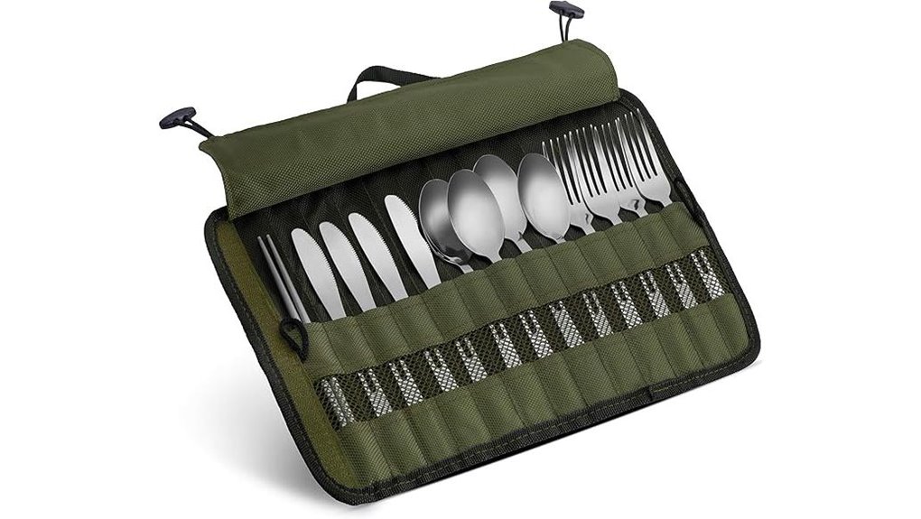 13 piece stainless steel picnic cutlery