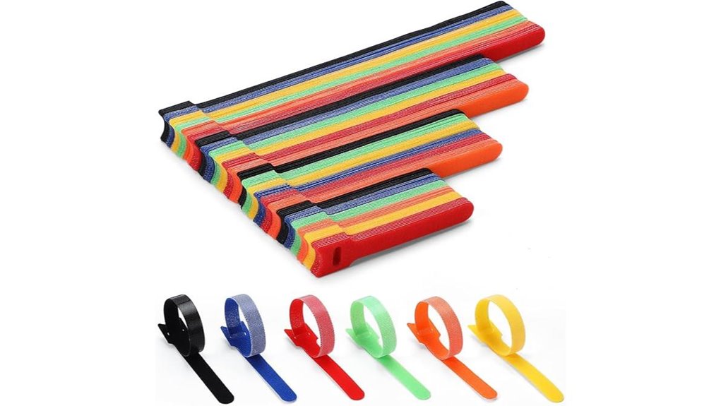 150 piece multicolored reusable cable ties