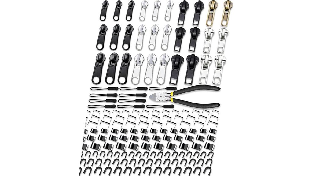 159 piece universal zipper repair