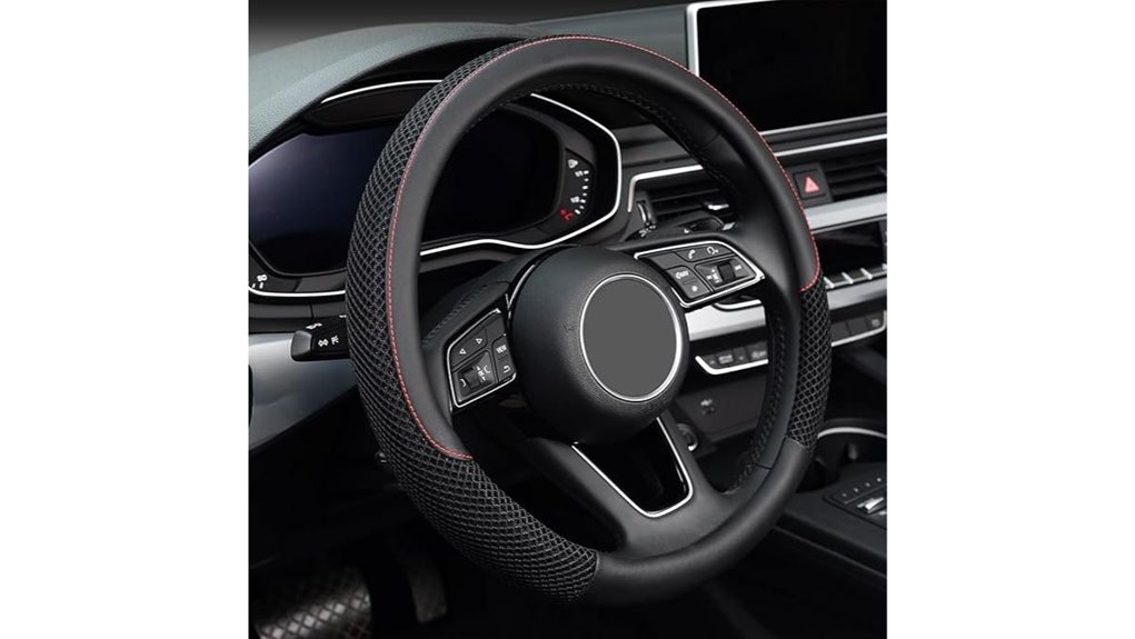 15 microfiber leather steering cover