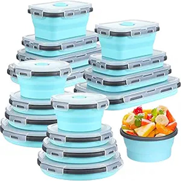 16 pack collapsible silicone containers