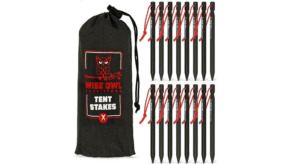 16 pack heavy duty aluminum tentstakes