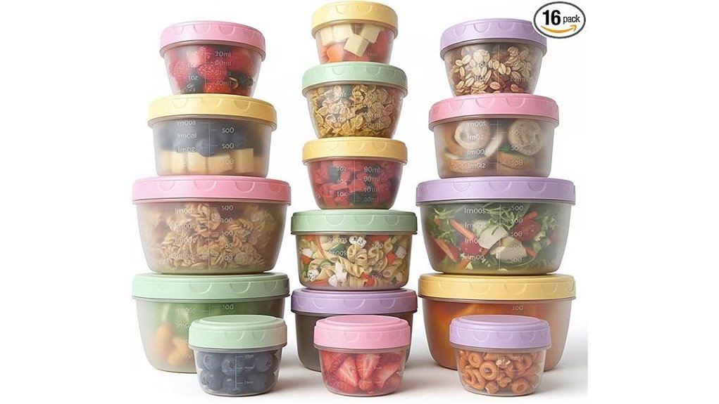 16 piece leakproof food containers