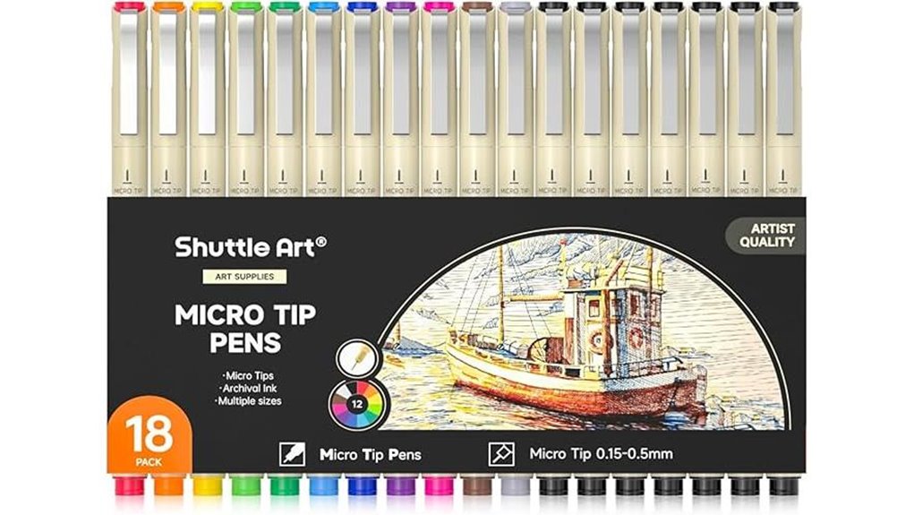 18 piece fine line drawing pens