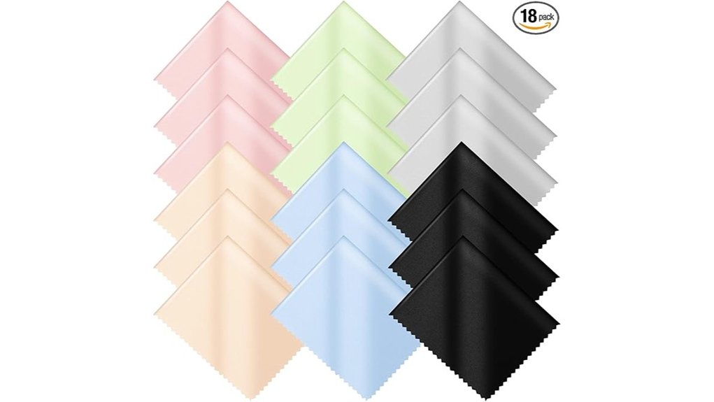 18 piece multicolor microfiber cloths