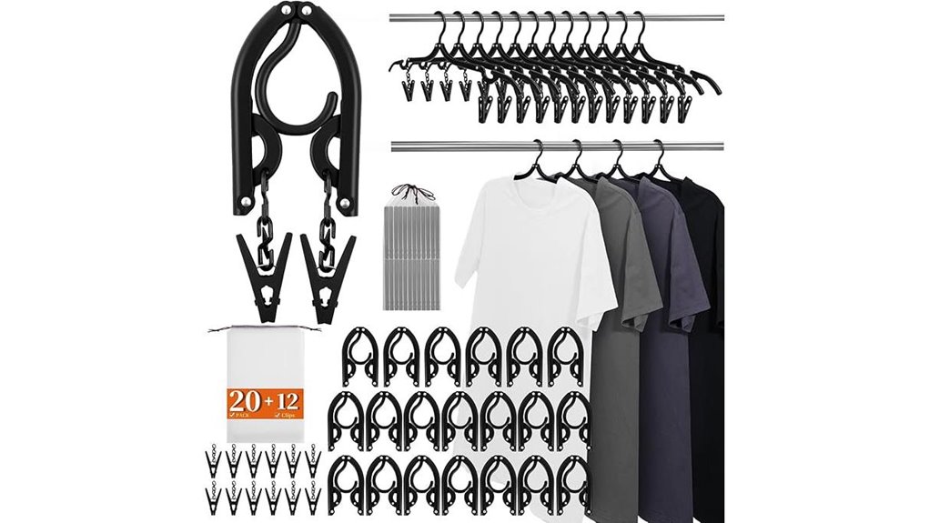 20 pack black foldable hangers