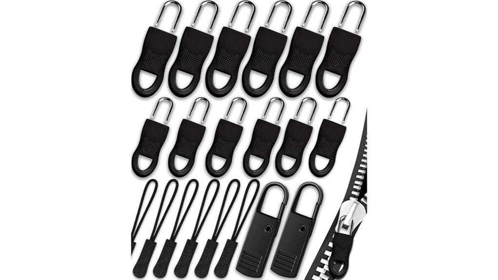 20 pack black zipper pulls