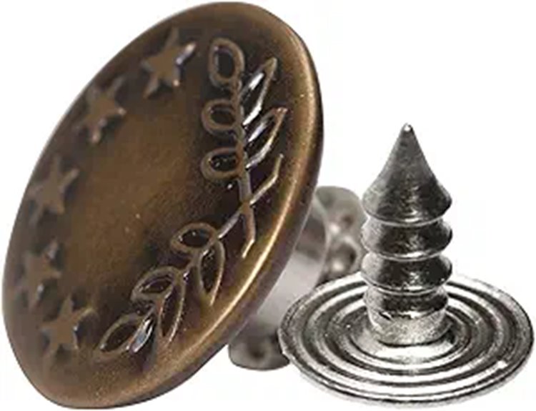 20 piece 17mm jeans snaps