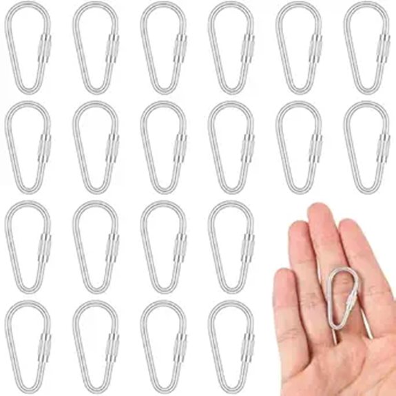 20 piece stainless steel carabiner connectors