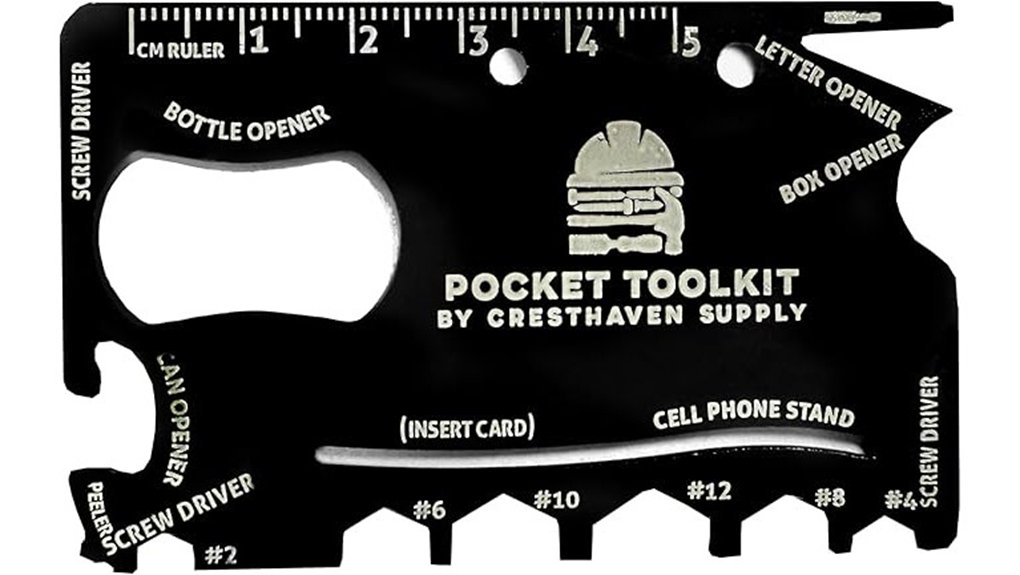22 function slim credit card multitool