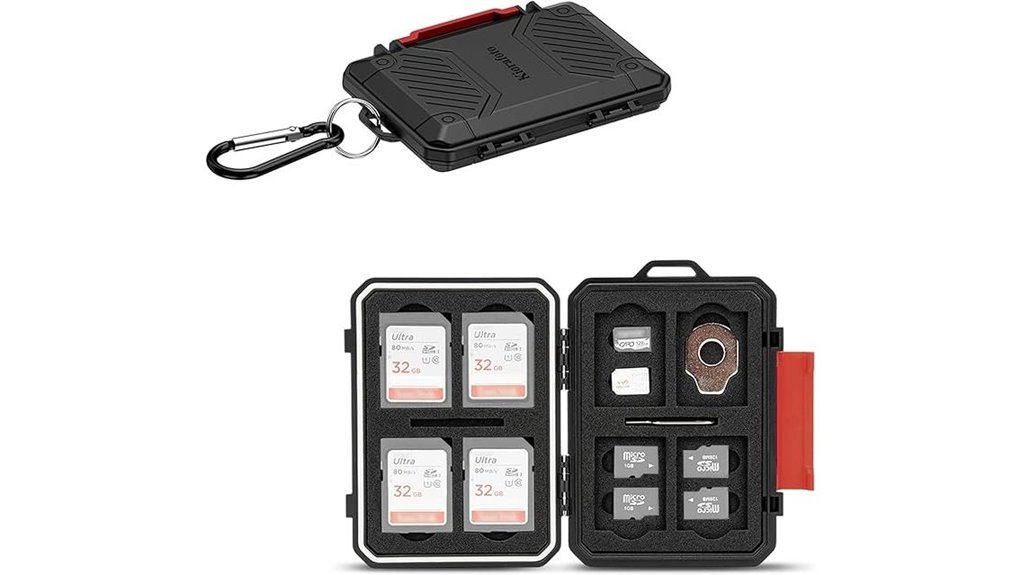 22 slot sd microsd waterproof holder