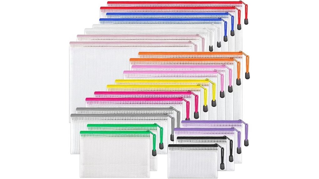 24 pack 12 color mesh pouches