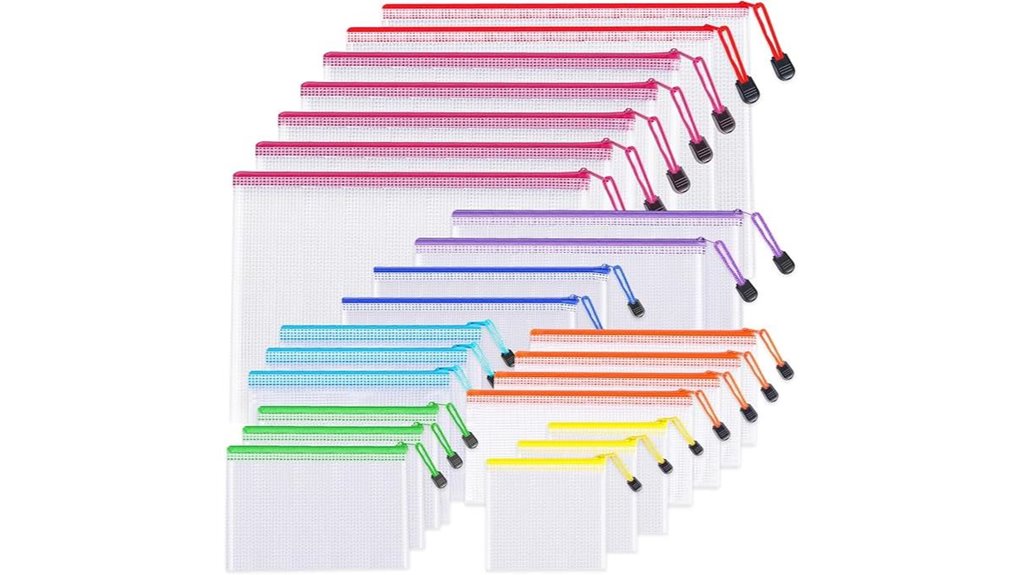 24 pack assorted zipper pouches