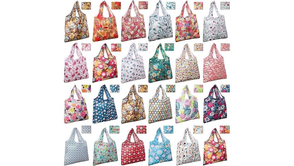 24 pack reusable foldable polyester bags