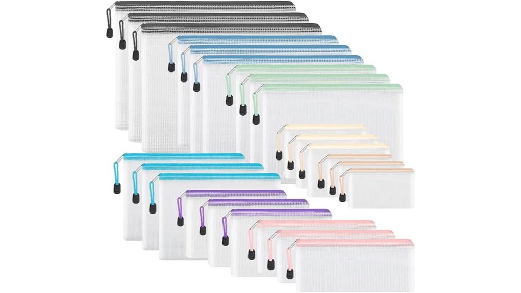 24 piece waterproof travel pouches