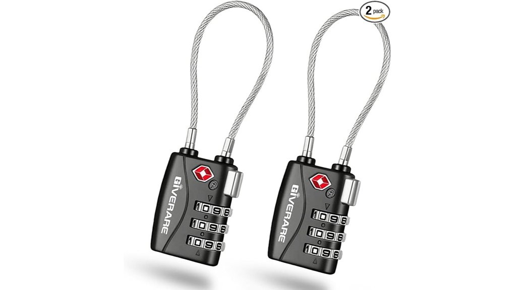 2 pack tsa cable locks