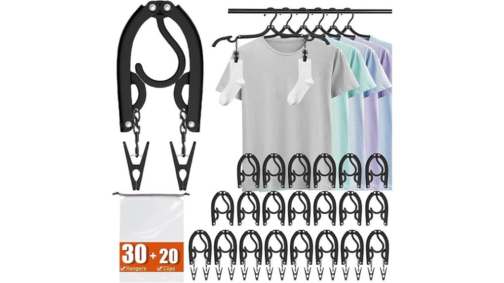 30 pack foldable hangers with clips