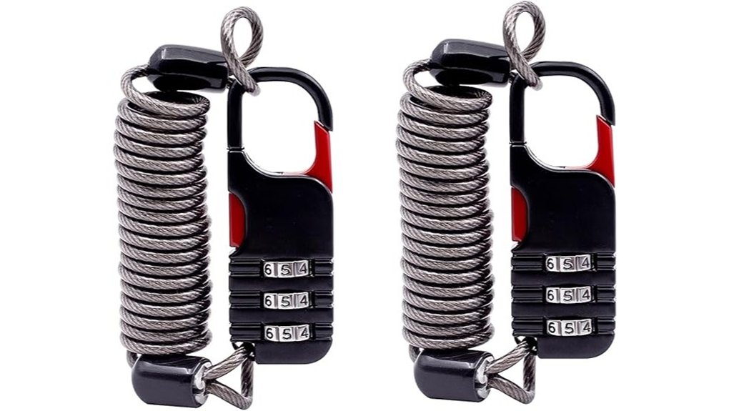 3ft retractable combination ski lock