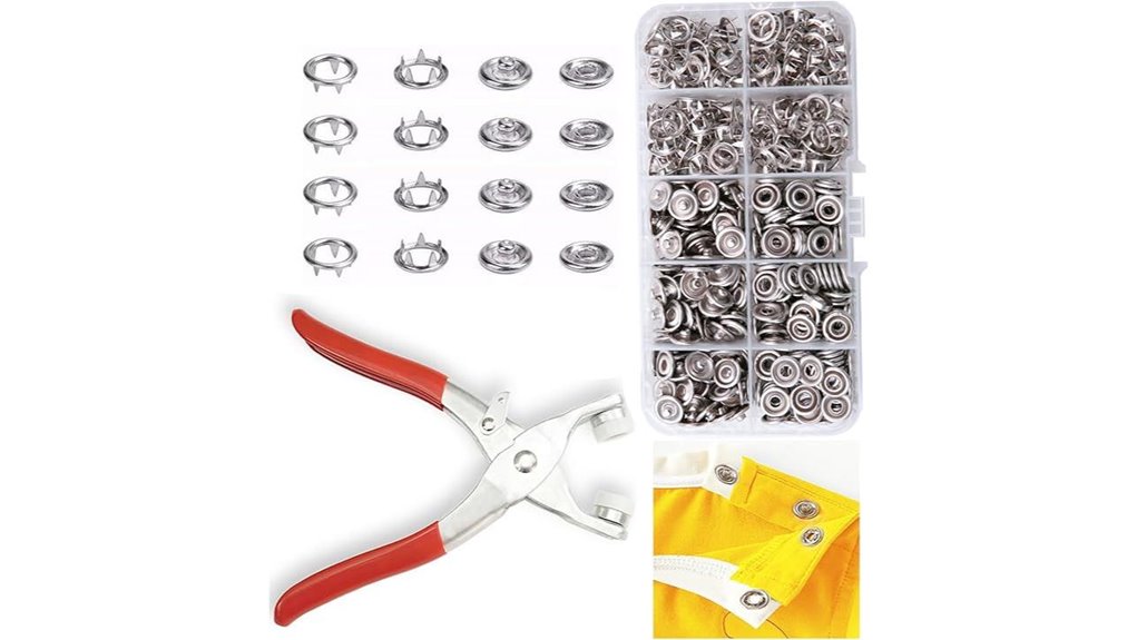 400 piece metal snap fasteners