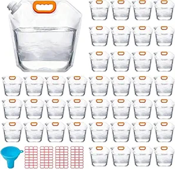 40 pack 1 3 gallon water bags