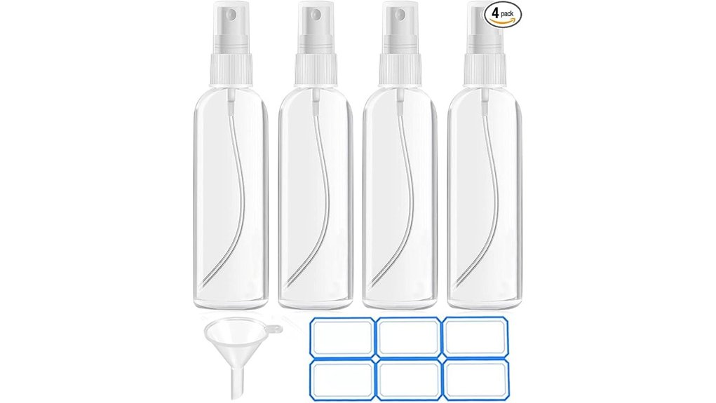 4 pack 4oz refillable bottles