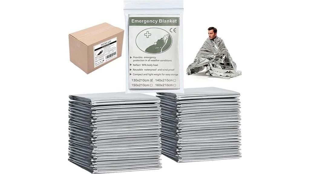 50 pack emergency foil blanket