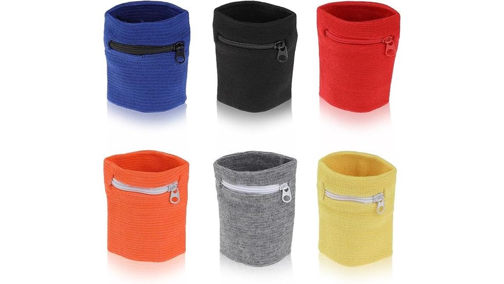 6 pack zippered running wristwallets