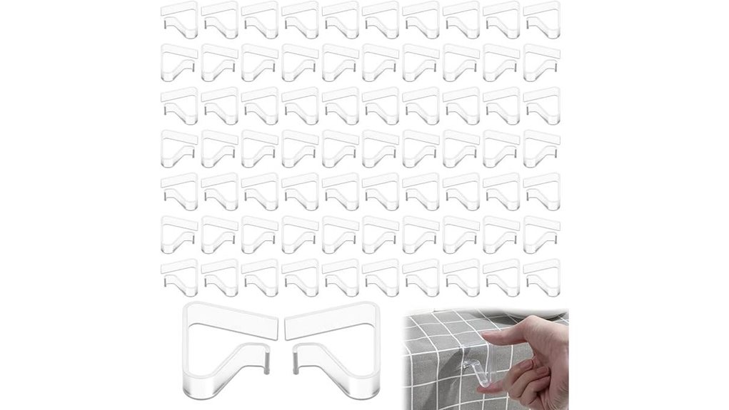 72 piece transparent pvc tablecloth clips