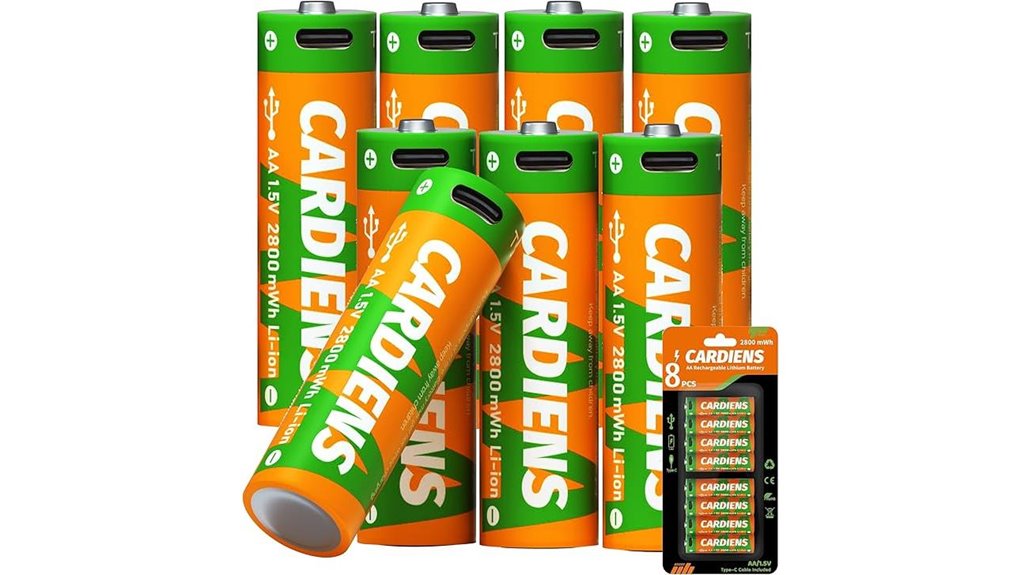 8 pack rechargeable usb c led