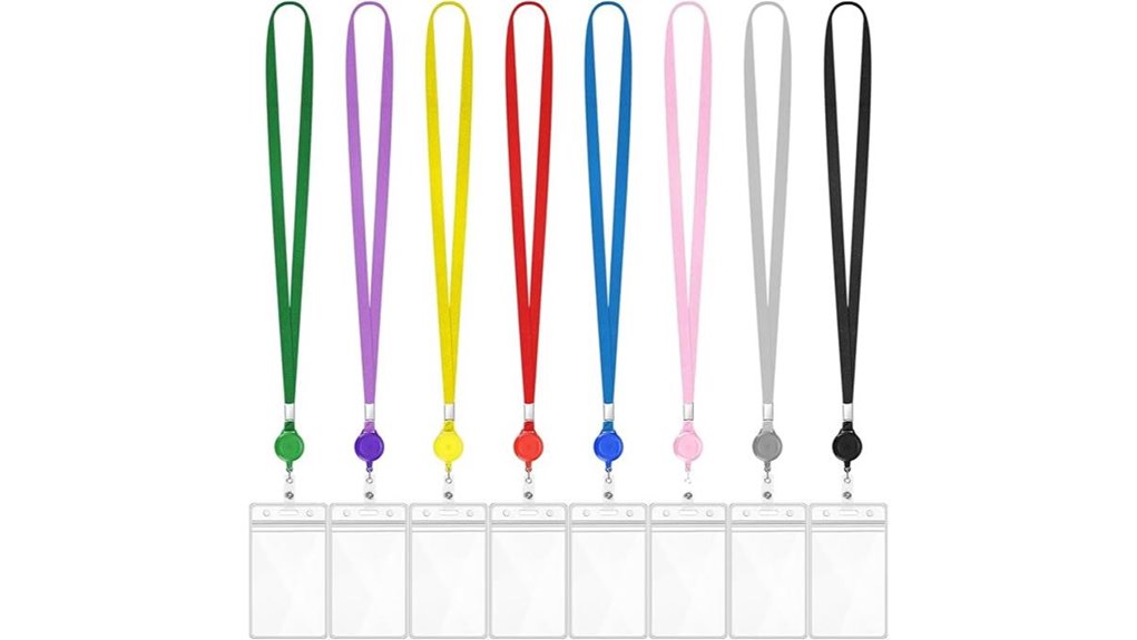 8 pack retractable badge lanyards