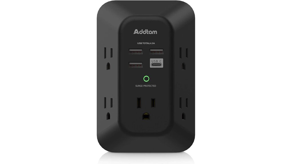 addtam five outlet usb c surge