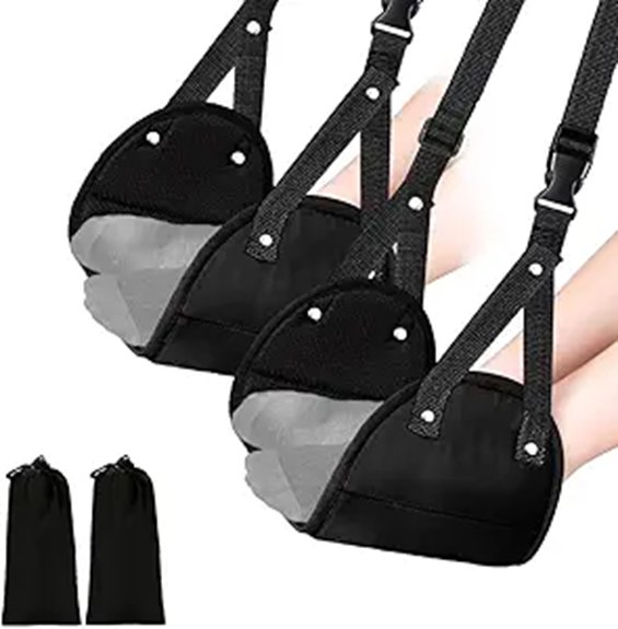 adjustable black airplane footrests