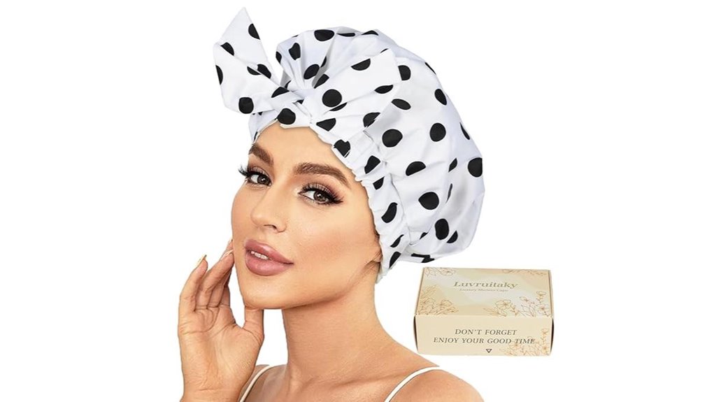 adjustable bow waterproof shower cap