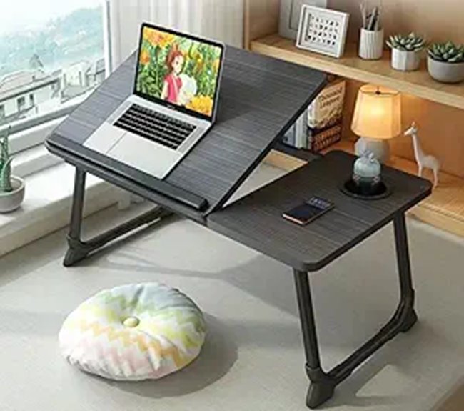 adjustable foldable laptop lapdesk with cupholder