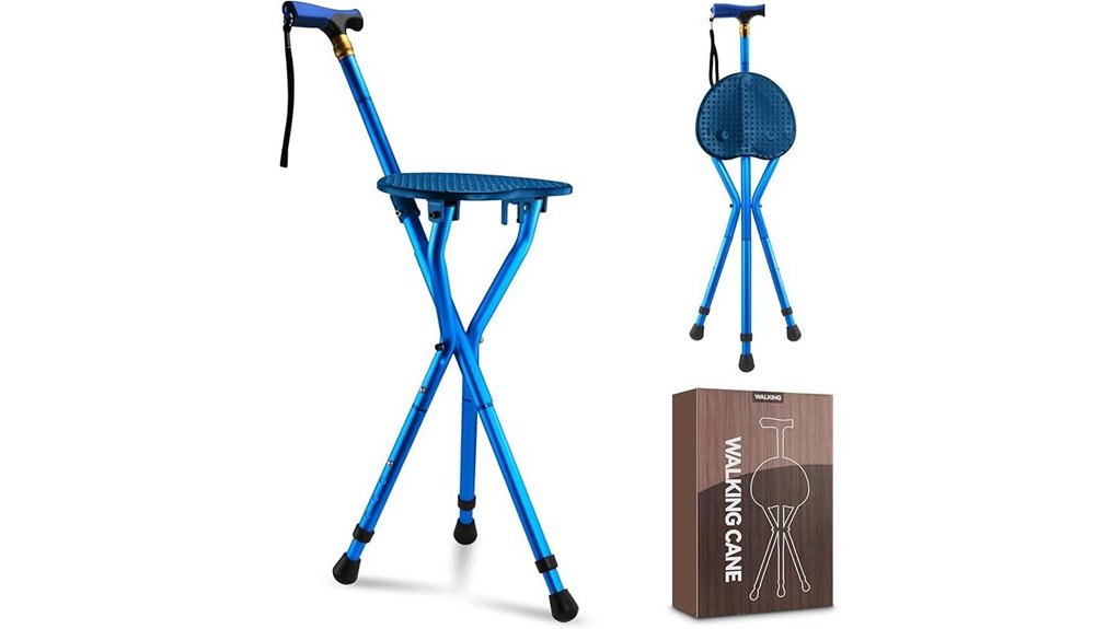 adjustable folding anti slip cane seat