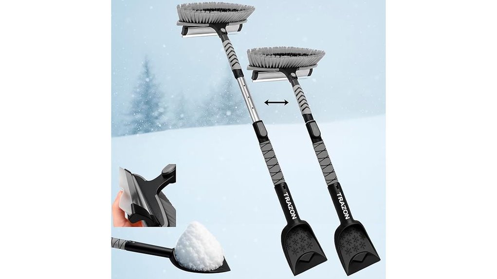 adjustable snow brush with scraper
