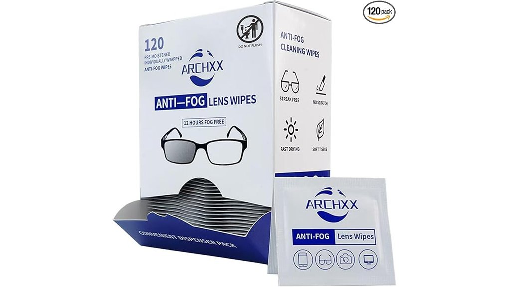 anti fog lens wipes pack