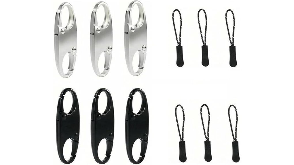 anti theft carabiner zipper pulls