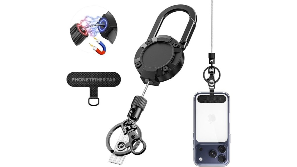 anti theft retractable steel lanyard